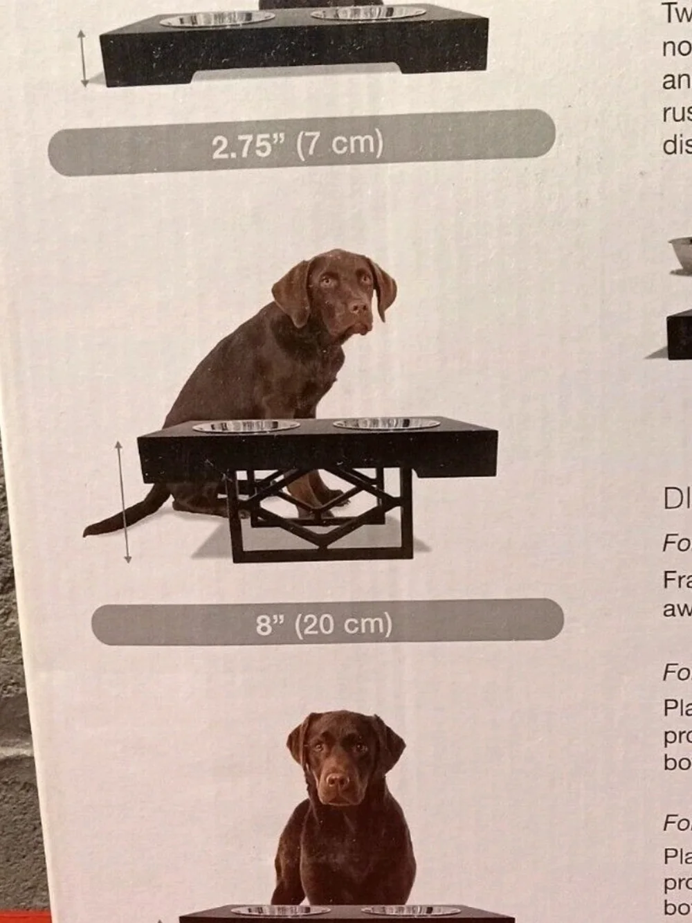 Brookstone 3-Stage Adjustable Pet Feeder - Brown